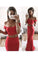 Two-Piece Off The Shoulder Satin Sweep Train Evening Dresses Mermaid