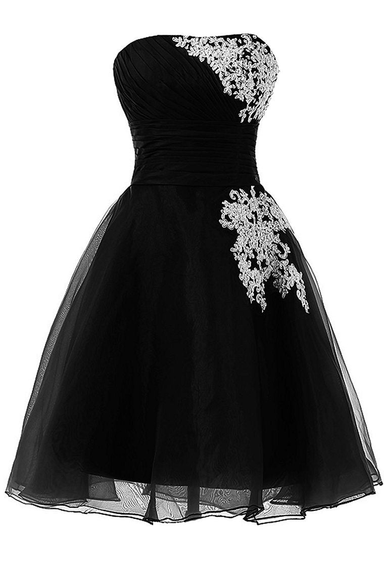 New Arrival Homecoming Dresses Strapless A Line Tulle With Applique