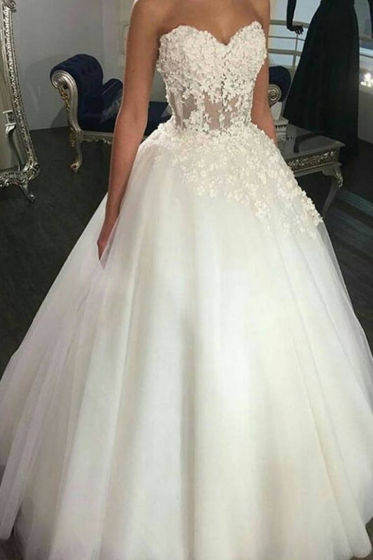 2024 New Arrival Sweetheart Wedding Dresses Tulle Ball Gown