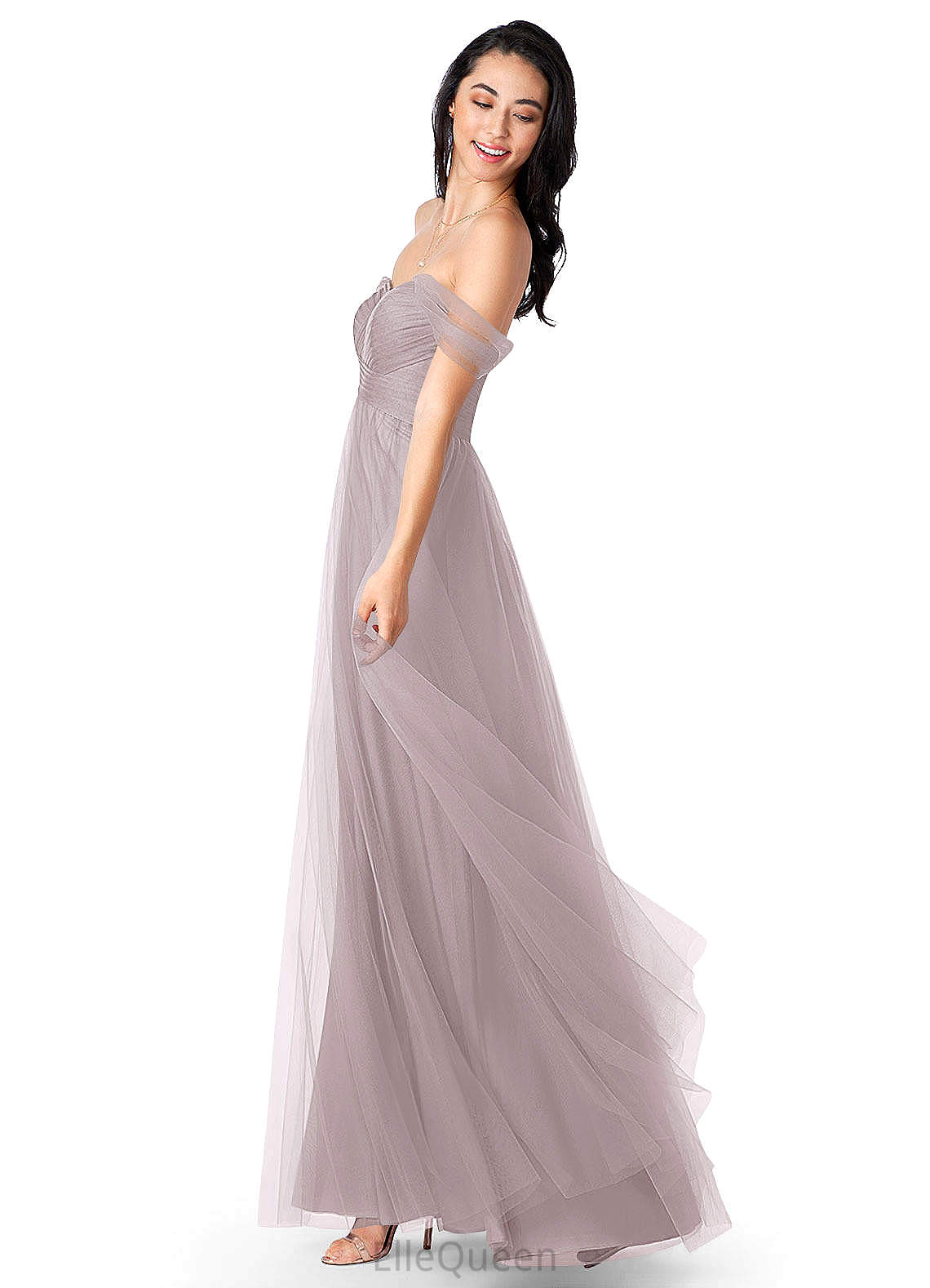 Marina A-Line/Princess Natural Waist Spaghetti Staps Floor Length Sleeveless Bridesmaid Dresses
