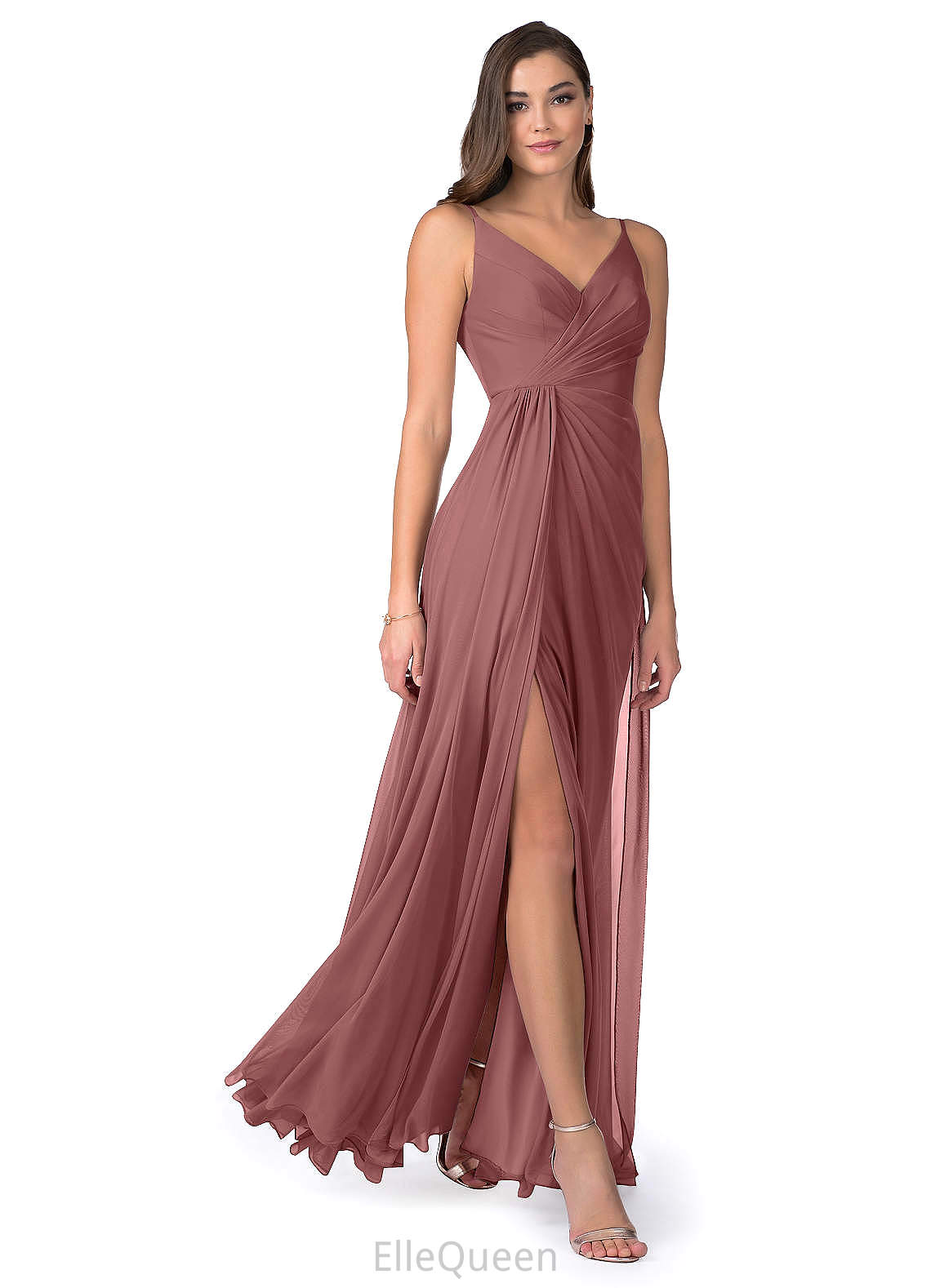 Jaelynn Spandex Scoop Floor Length Short Sleeves Natural Waist Sheath/Column Bridesmaid Dresses