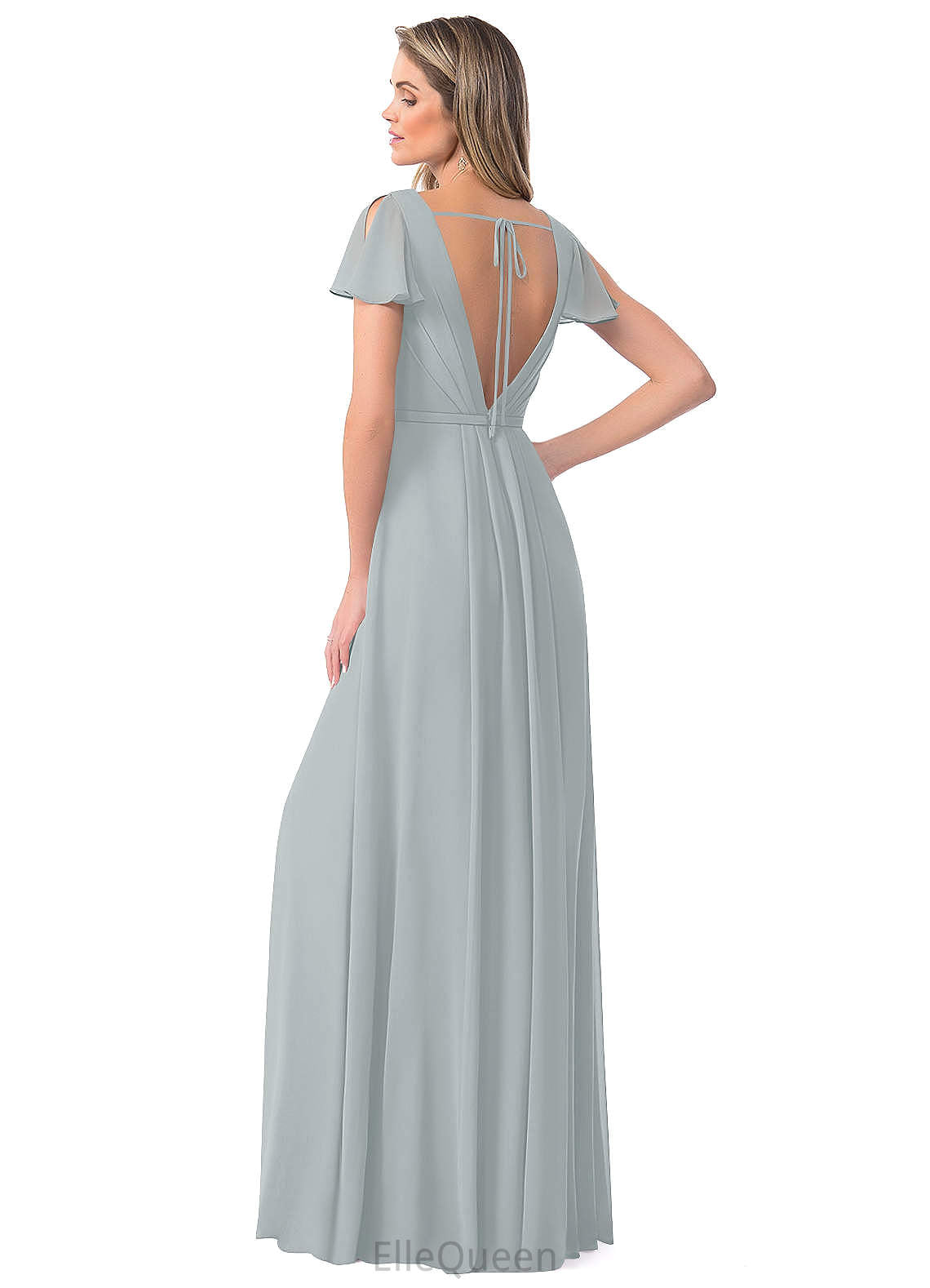 Angeline A-Line/Princess Empire Waist Floor Length V-Neck Sleeveless Bridesmaid Dresses