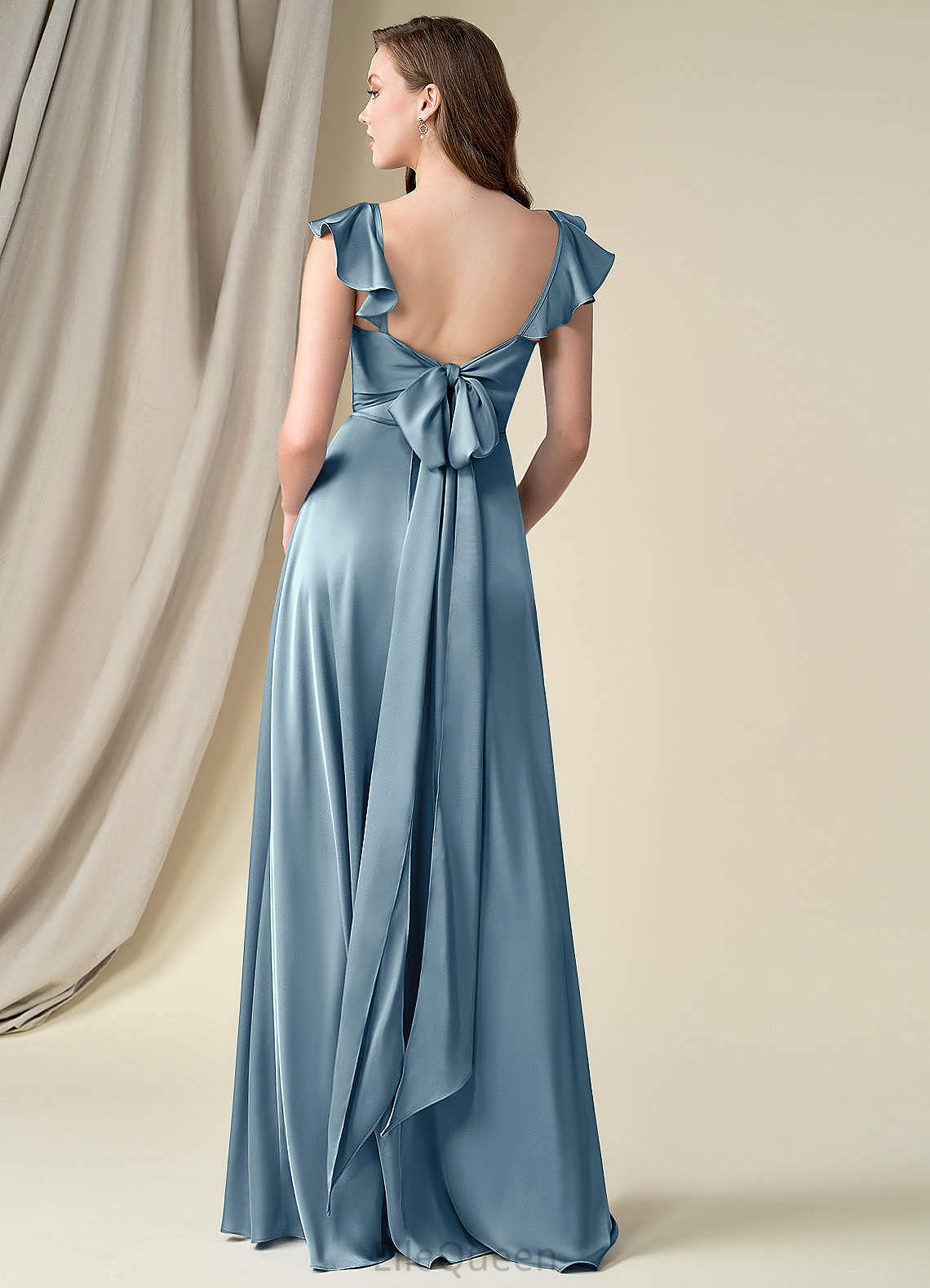 Rebecca Trumpet/Mermaid Floor Length Sleeveless Natural Waist Spaghetti Staps Bridesmaid Dresses