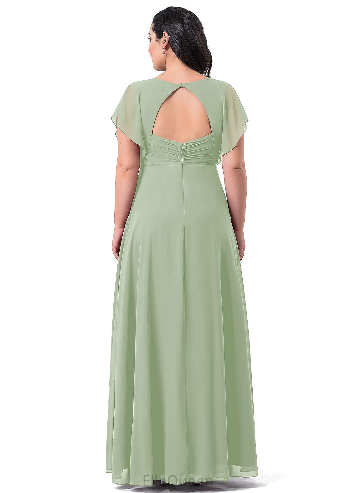 Amiyah Floor Length Natural Waist A-Line/Princess Scoop Sleeveless Bridesmaid Dresses