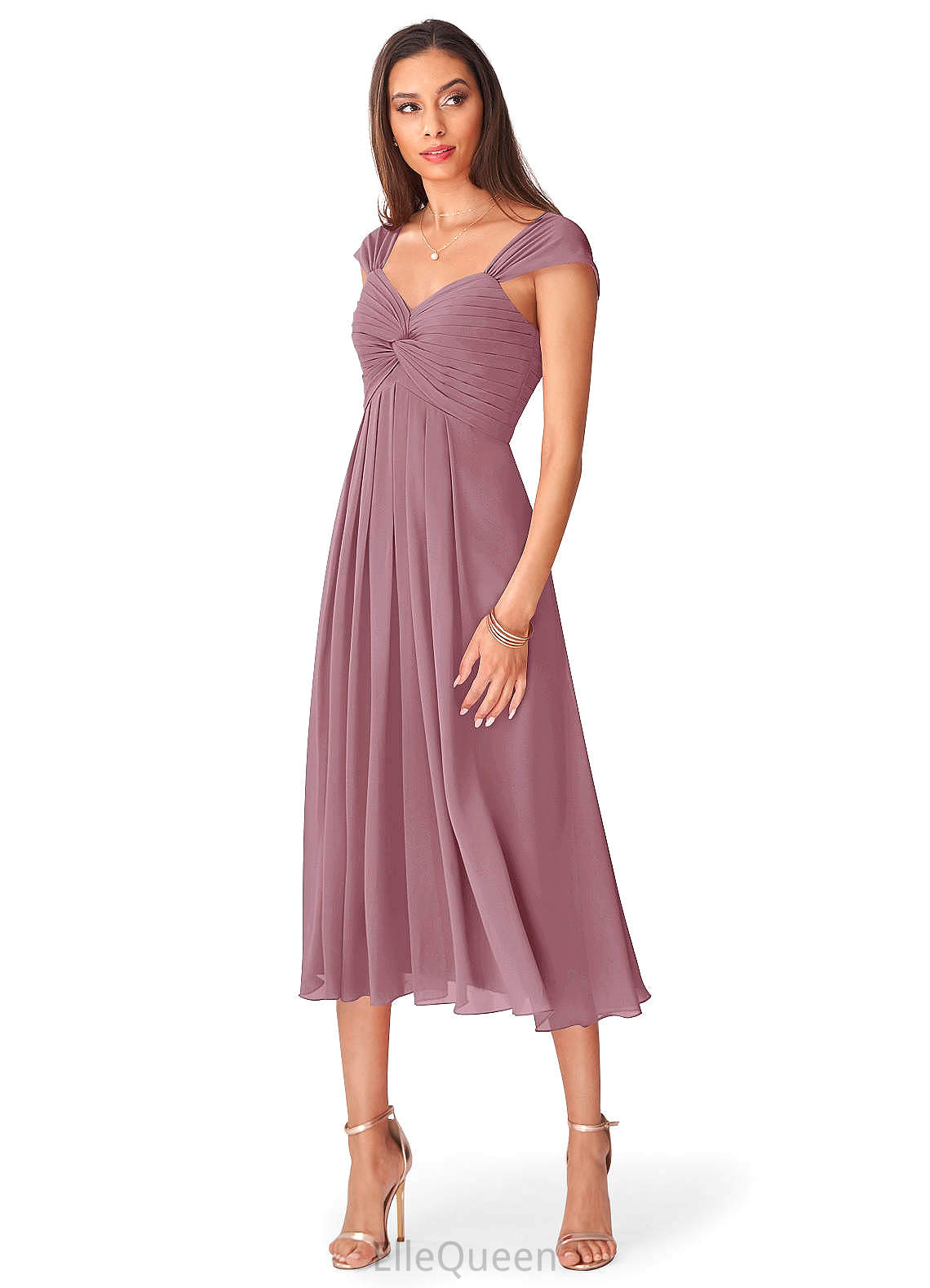 Danika Spaghetti Staps Natural Waist V-Neck Sleeveless Floor Length Satin A-Line/Princess Bridesmaid Dresses