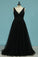 2024 New Arrival Open Back Prom Dresses V Neck Tulle With Applique A Line