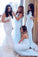 Charming Light Blue Mermaid High Neck Bridesmaid Dresses, Long Wedding Party Dress SRS15101