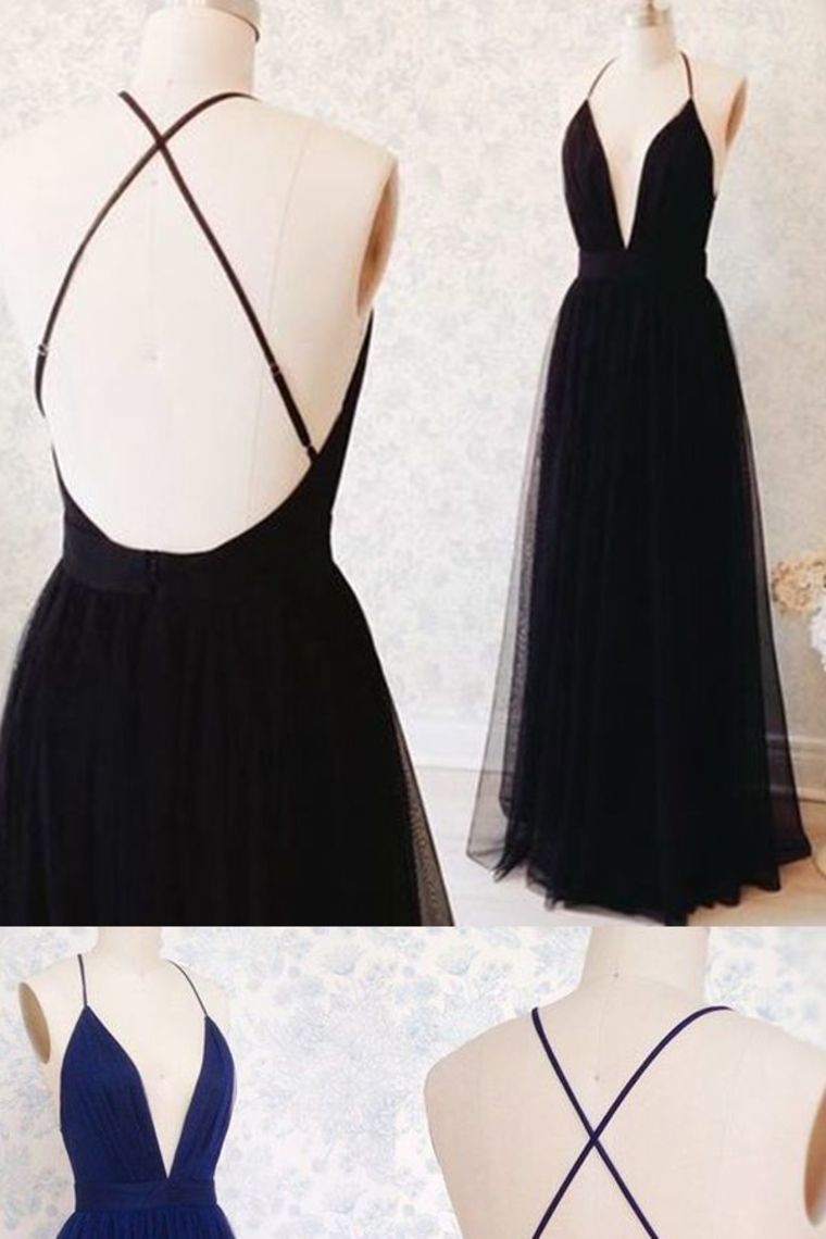 2024 New Arrival V Neck Tulle With A-Line Prom Dresses Zipper Up
