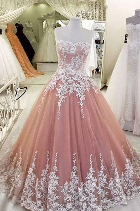 2022 Quinceanera Dresses Ball Gown Sweetheart Tulle With Applique