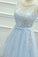 2024 Homecoming Dresses Scoop Tulle With Applique And Sash A Line
