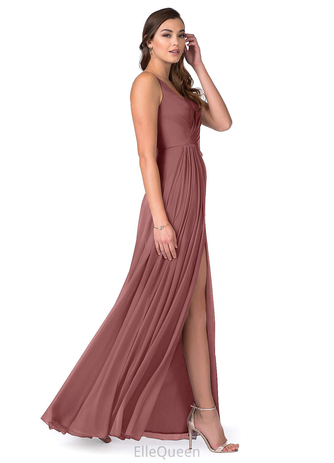 Jaelynn Spandex Scoop Floor Length Short Sleeves Natural Waist Sheath/Column Bridesmaid Dresses