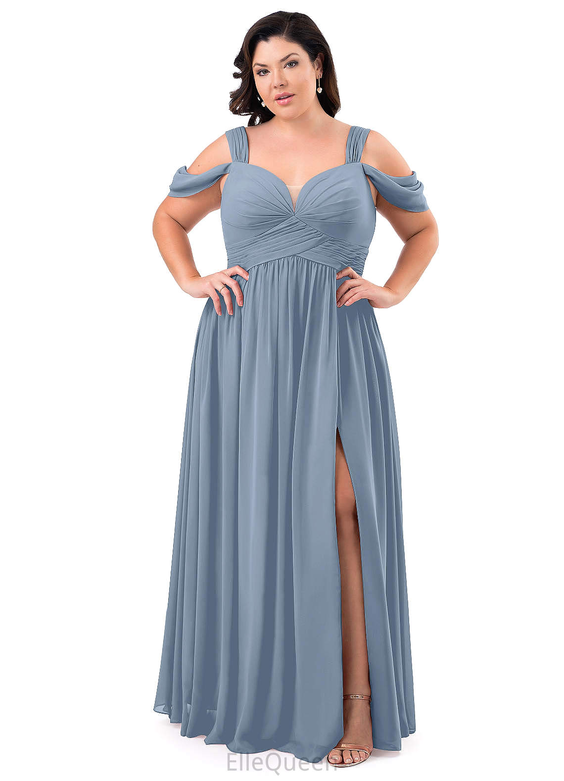 Adrianna Floor Length Sleeveless Spaghetti Staps A-Line/Princess Natural Waist Bridesmaid Dresses
