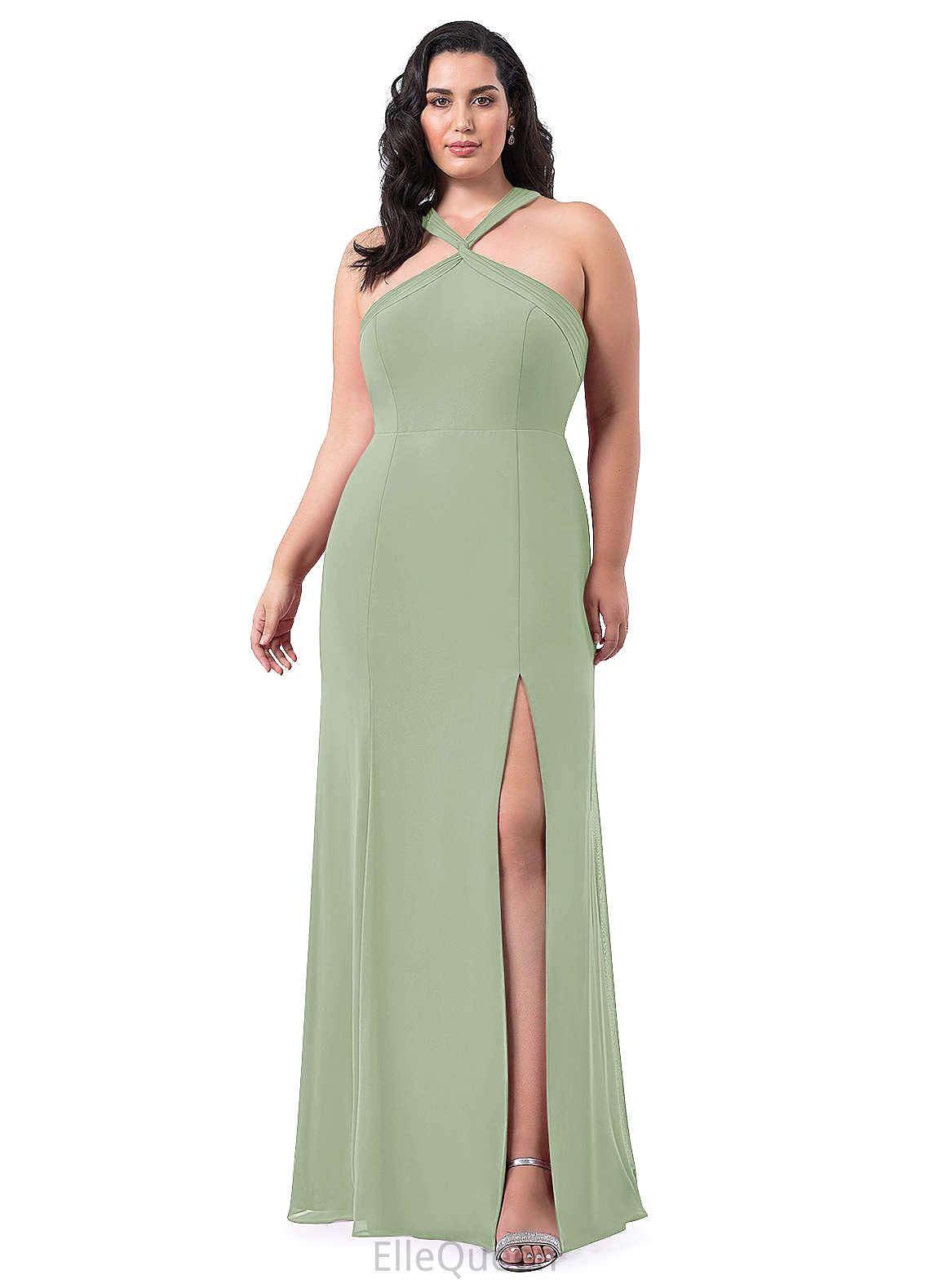 Addison A-Line/Princess Sleeveless Natural Waist Knee Length V-Neck Bridesmaid Dresses