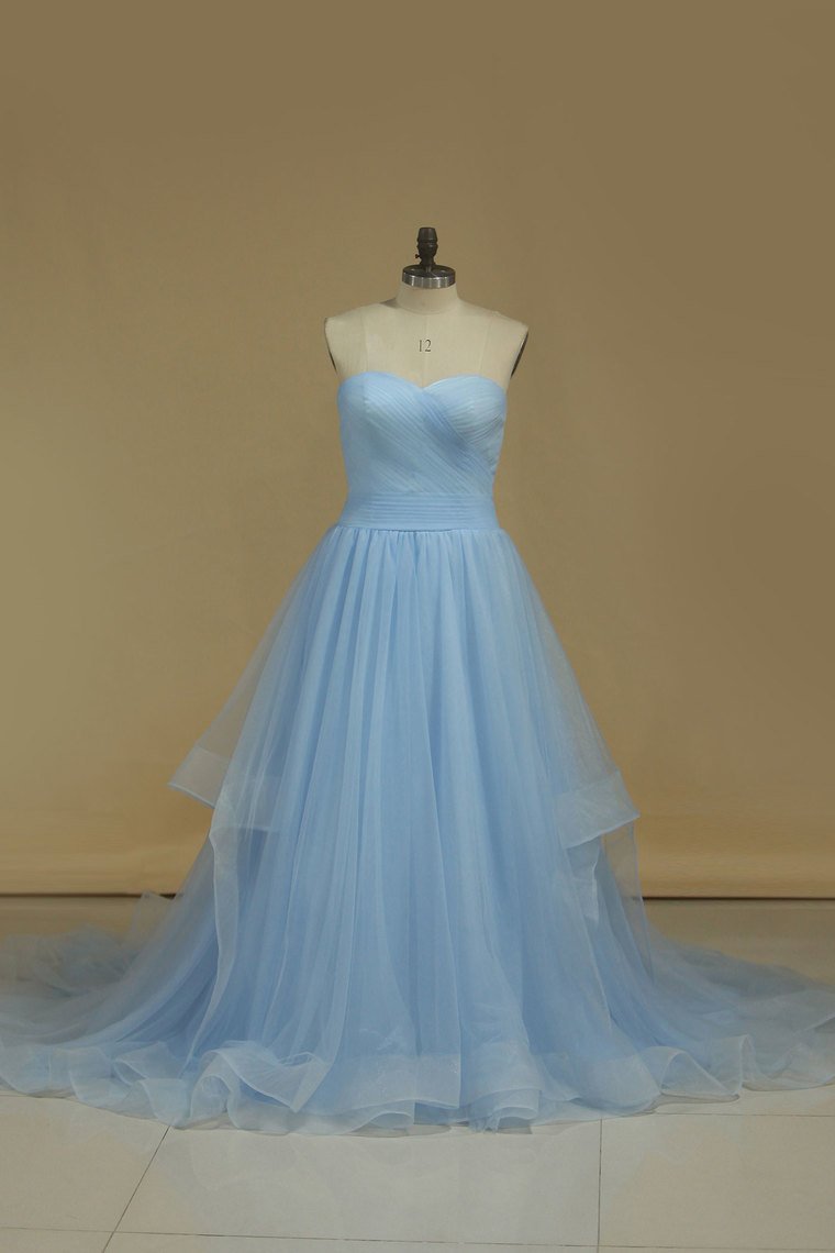 2024 Simple Prom Dresses A-Line Sweetheart Floor-Length Tulle