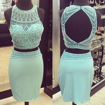 Charming Short Two Piece Prom Dresses Two pieces Homecoming Dresses JS327