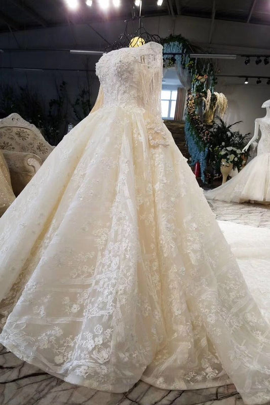 2024 Luxury Wedding Dresses V-Neck Ball Gown Floor-Length