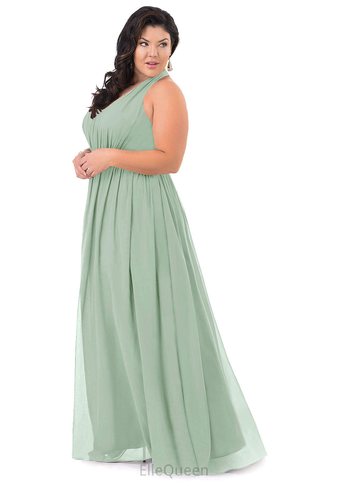 Sidney V-Neck A-Line/Princess Natural Waist Floor Length Sleeveless Bridesmaid Dresses