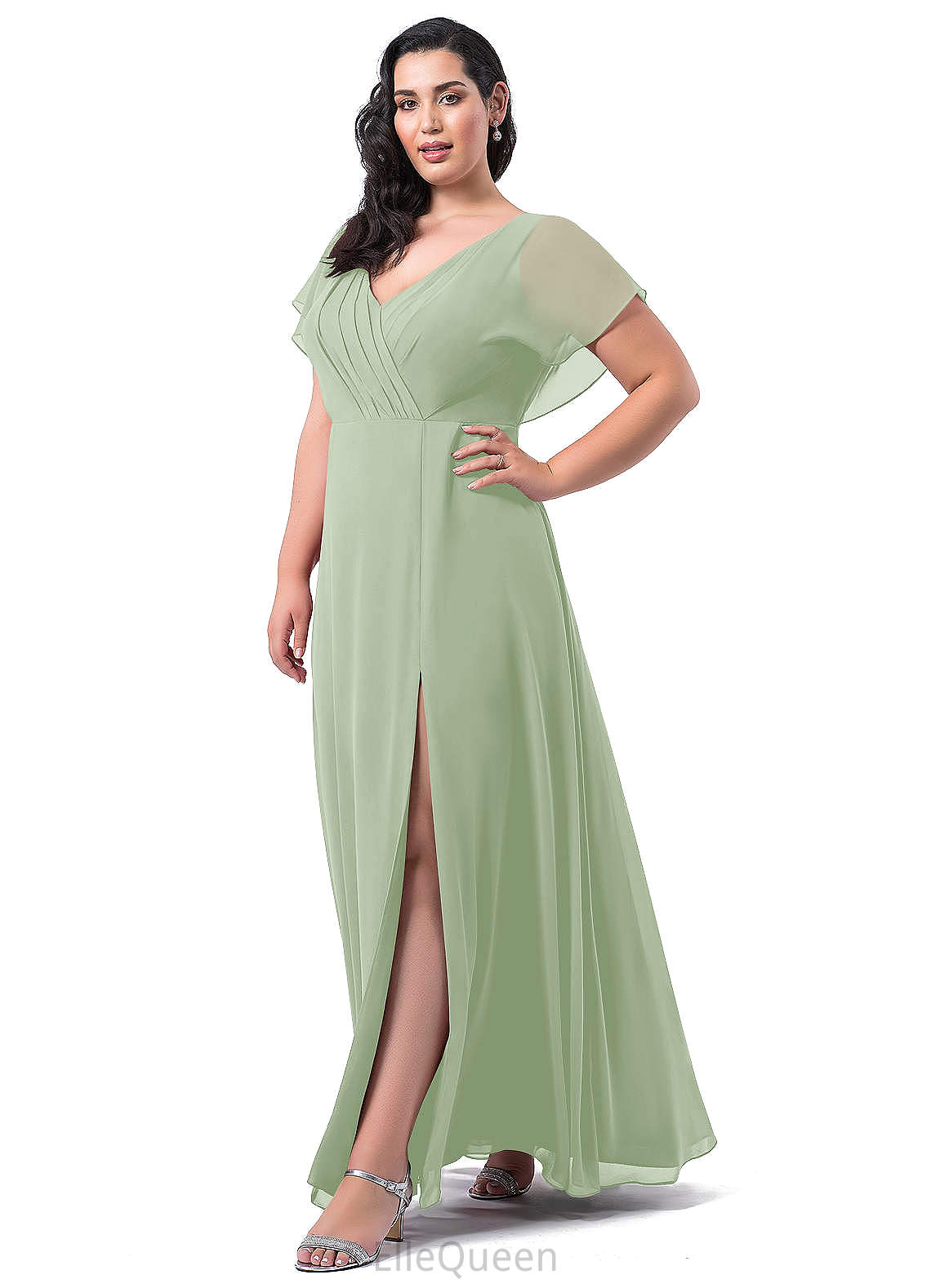 Amiyah Floor Length Natural Waist A-Line/Princess Scoop Sleeveless Bridesmaid Dresses