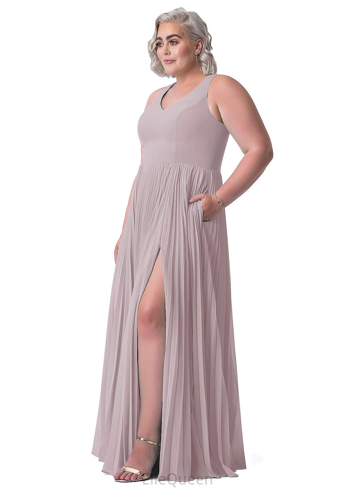 Brenda A-Line/Princess Natural Waist Sleeveless Floor Length Spaghetti Staps Bridesmaid Dresses