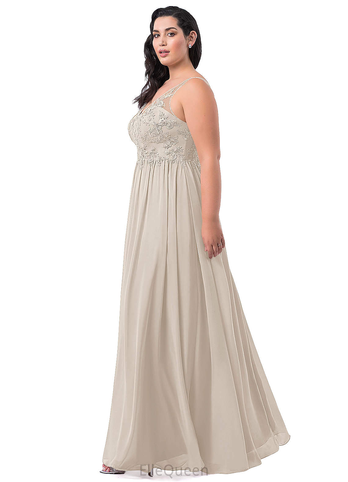 Mckayla Sleeveless Floor Length Natural Waist A-Line/Princess V-Neck Bridesmaid Dresses