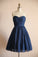Short Davy Navy Tulle Homecoming Dress
