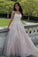 A Line Backless Champagne Lace Long Prom Dress, Champagne Lace Formal Dress, Champagne Evening Dress