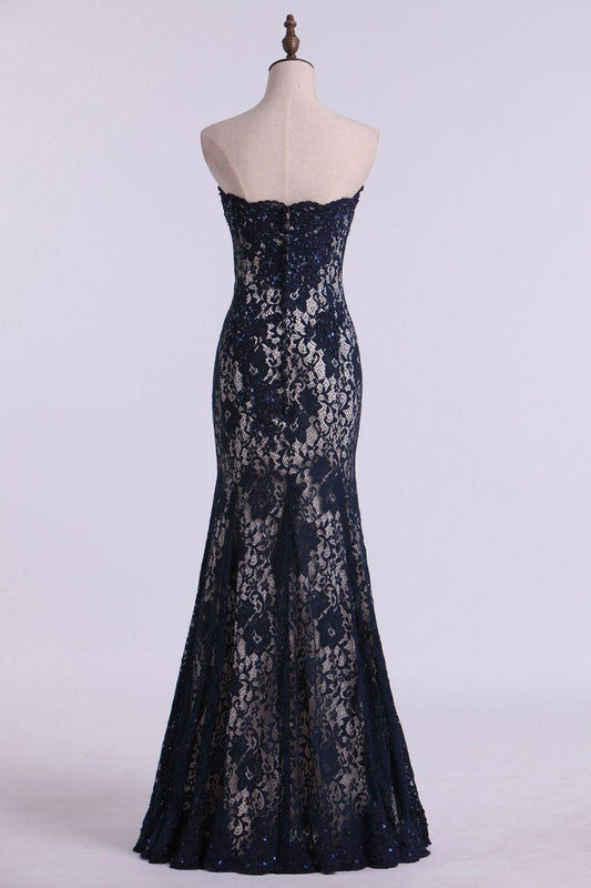 Mother Of The Bride Dresses Strapless Mermaid Floor Length Lace