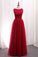 2024 A Line Bridesmaid Dresses Scoop Tulle With Applique Floor Length