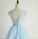 Light Blue Cap Sleeves Lace Homecoming Dresses Cara Cute Short Party Dress Blue CD12963