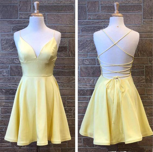 Yellow Short Party Homecoming Dresses Elaine Dress CD22747