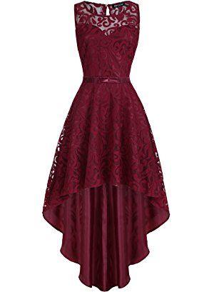 Vintage Elegant Floral Sleeveless High Low Mikayla Homecoming Dresses Lace CD22805