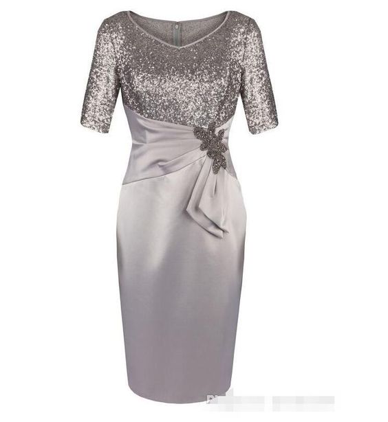 V Neck Sheath Mother Of The Bride Dresses With Homecoming Dresses Lailah Sequins CD23433