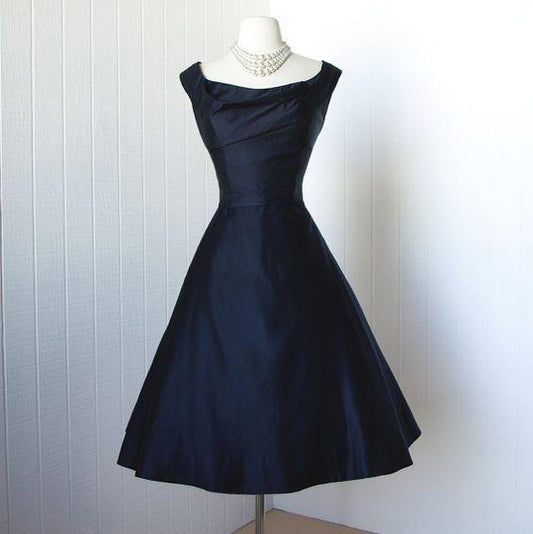 1950S Vintage Dress Homecoming Dresses Coral Navy Blue Gowns Mini Short