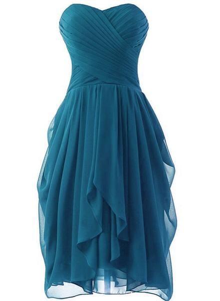 Beautiful Teal Color Homecoming Dresses Juliana Chiffon Short Sweetheart Short Party Dress CD3127