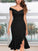 New Black Off Shoulder Ruffle Side Slits Backless Irregular Bodycon Mermaid Homecoming Dresses Taniya Elegant Party Dress DG3362