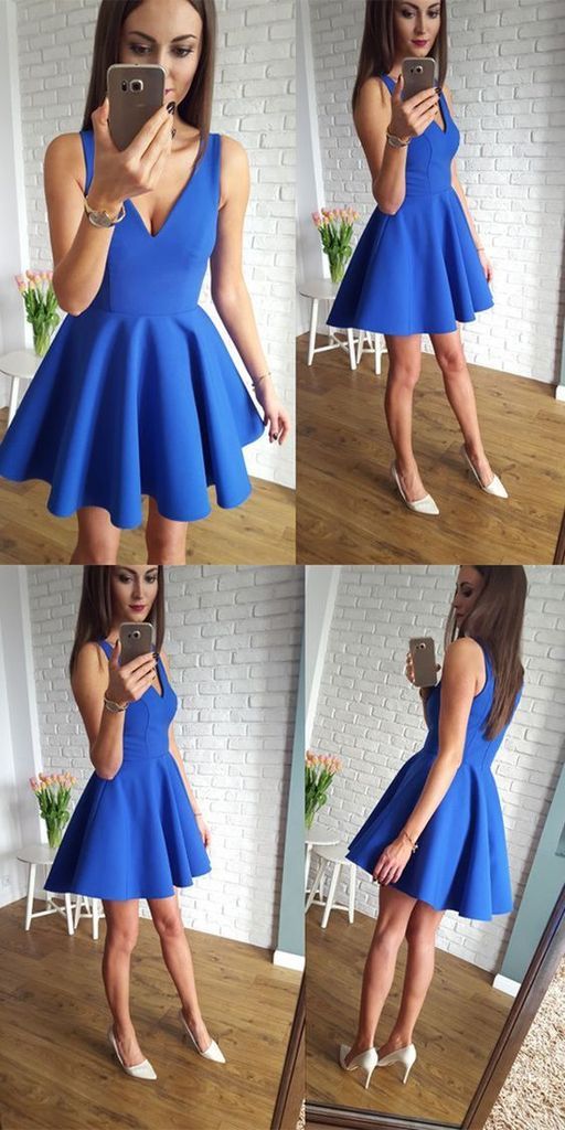 Short Simple Grade Dance Ingrid Homecoming Dresses Royal Blue Dress Sweet 16 Dress CD365