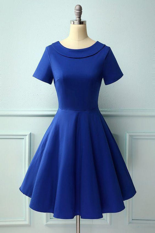 Vintage Marisol Homecoming Dresses Satin Royal Blue CD7616