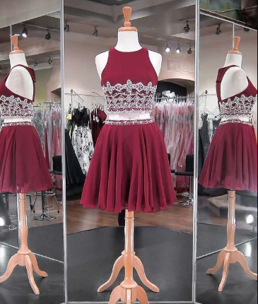 Two Anabella Homecoming Dresses Chiffon Piece Beadings Skirt Fashion Style Short Party Gowns CD878