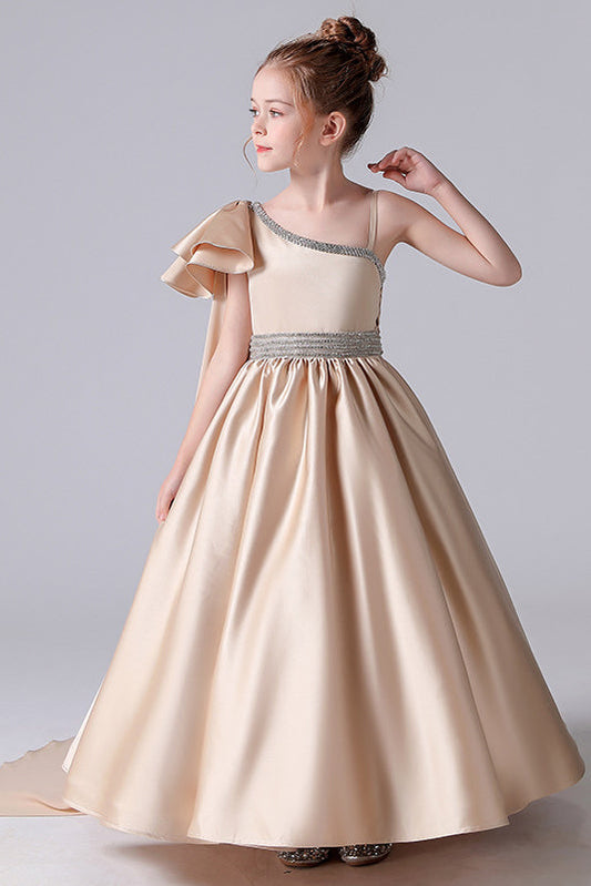 Simply Cute A Line One Shoulder Flower Girl Dresses