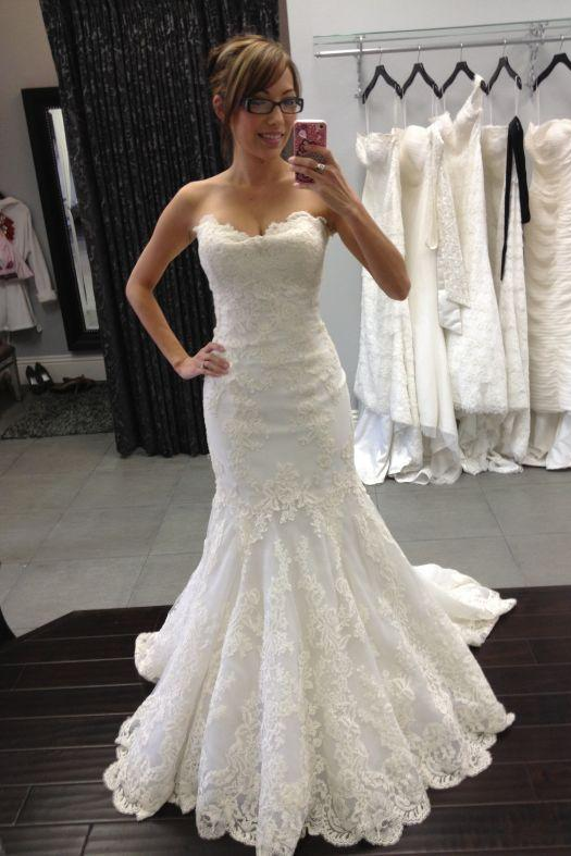 White lace sweetheart sequins mermaid floor length prom dress Wedding Dresses JS380