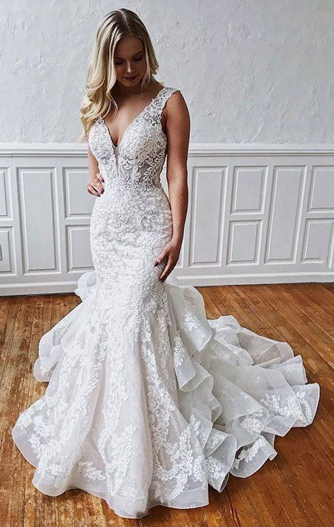 Wedding Dresses Mermaid Off The Shoulder Tulle With Applique