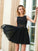 Sleeveless Lace A-Line/Princess Jewel Net Short/Mini Dresses