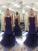 Sleeveless Floor-Length Trumpet/Mermaid Spaghetti Straps Tulle Ruched Plus Size Dresses