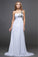 One-Shoulder Sequin A-Line/Princess Lace Sleeveless Long Chiffon Dresses
