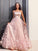 Hand-Made Flower Tulle Straps A-Line/Princess Floor-Length Sleeveless Dresses