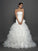 Flower Gown Ball Sleeveless Hand-Made Long Strapless Organza Wedding Dresses