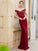Off-the-Shoulder Spandex Trumpet/Mermaid Sleeveless Lace Sweep/Brush Train Dresses