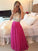Sleeveless Lace A-Line/Princess Scoop Floor-Length Chiffon Dresses