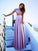 Floor-Length Satin Lace Short A-Line/Princess Bateau Sleeves Two Piece Dresses