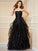 Ruffles Sleeveless Strapless A-Line/Princess Long Organza Dresses